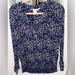 H&M Navy Star Pattern Blouse
